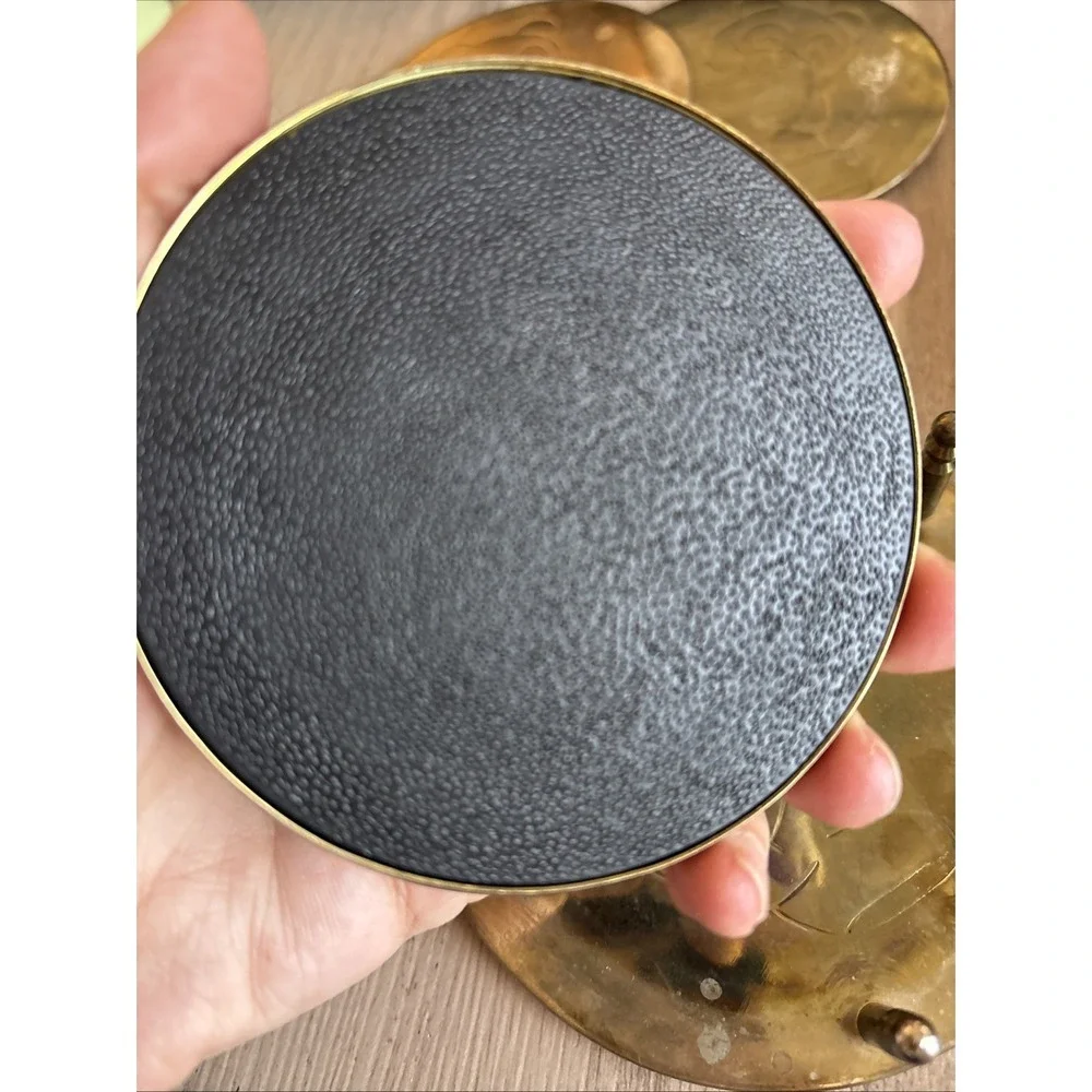 Vintage Set‎ of 4 Brass Metal Round (3 3/4